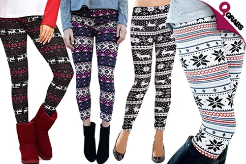 From QR29 Stay Stylish with Printed Stretchable Leggings for Women!
 (Up to QR376 Value)